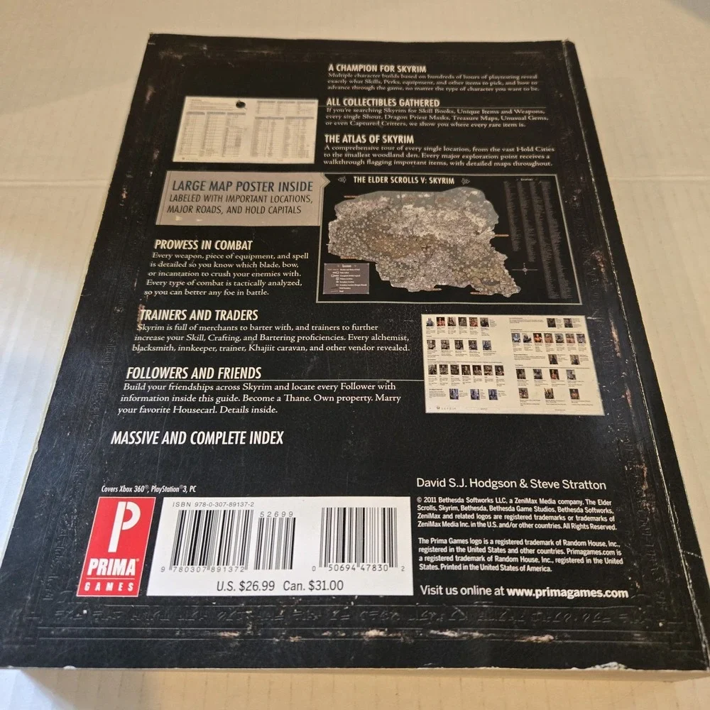 Elder Scrolls V Skyrim Prima Games Official Game‎ Guide EUC